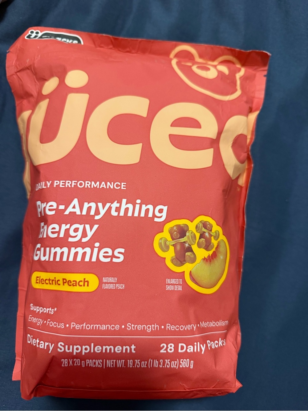 Juced Pre-Anything Energy Gummies Electric Peach Flavor 28 Pack BRAND NEW SEALED
